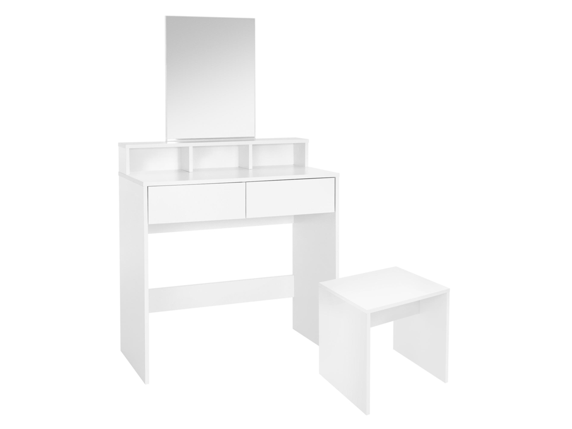 Mesa de Pensos com Espelho Rectangular ML-DESIGN  (Branco - MDF - 80 x 40 x 140)