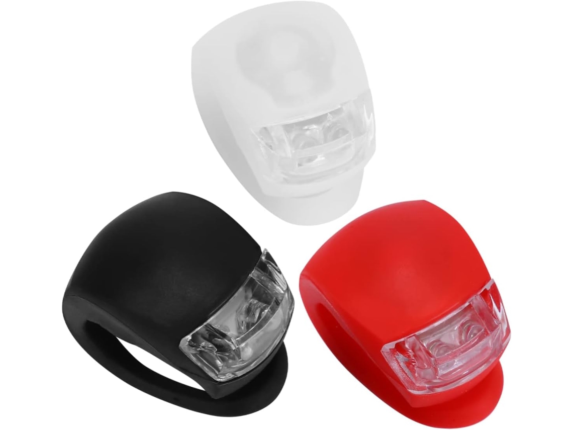 Conjunto De 6 Luzes Led Para Bicicleta, Feitas Silicone, À Prova