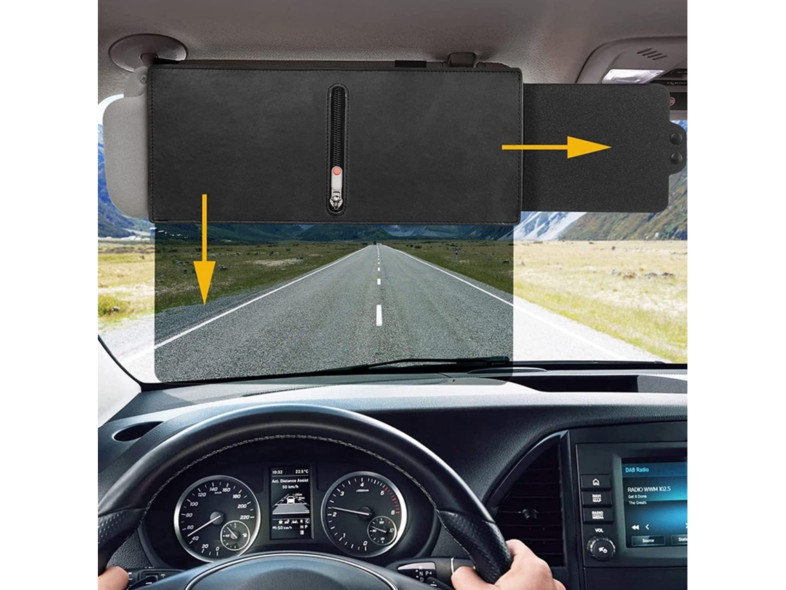 Extensor De Quebra-sol Automotivo Antirreflexo Retrátil 31x15cm