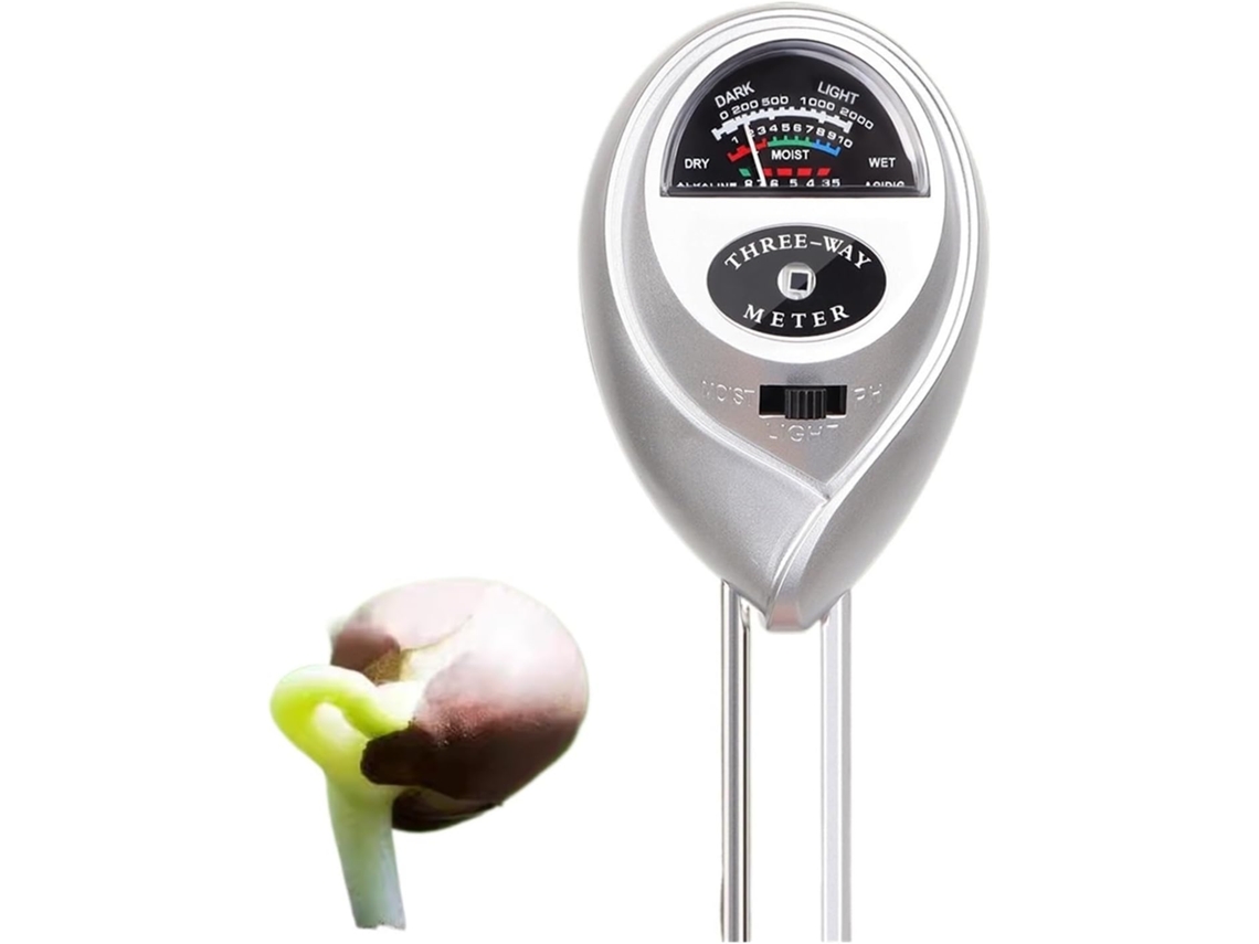 Medidor De Ph Do Solo 3em 1, Detector Umidade E Luz Solar, Testador Sensor Acidez Sem Bateria Ideal Para