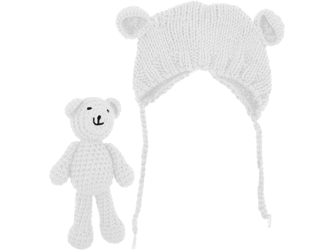 Gorro De Tricô Com Ursinho De Pelúcia, Gorro Quente E Respirável Para Meninos E Meninas, Para Outono E Inverno (foto)