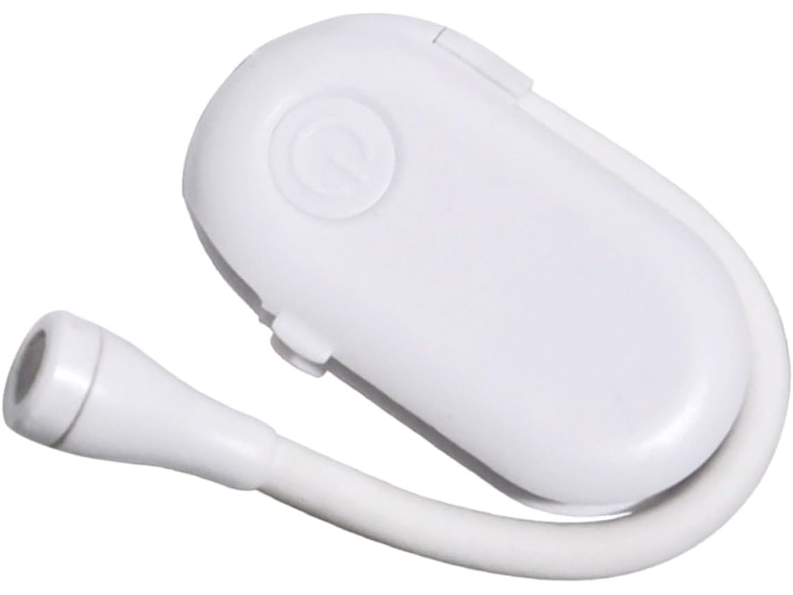 Luminária De Leitura Recarregável Via Usb Com Clipe, Luz Ajustável, Plástico Branco, 400mah, Para Estudar E Trabalhar Em