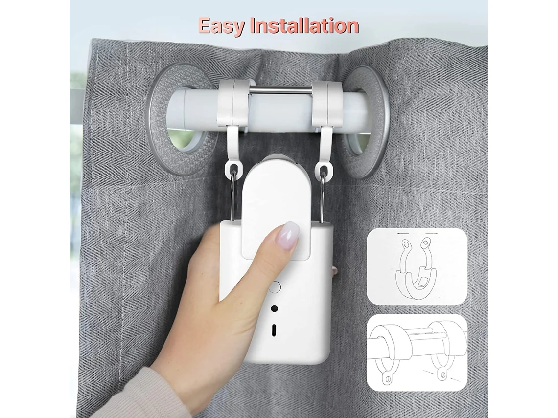 Laxiscreed Elektromotor Para Cortinas Tuya Smart Com Controle Por App E Voz, Sensor De Luz E Temperatura
