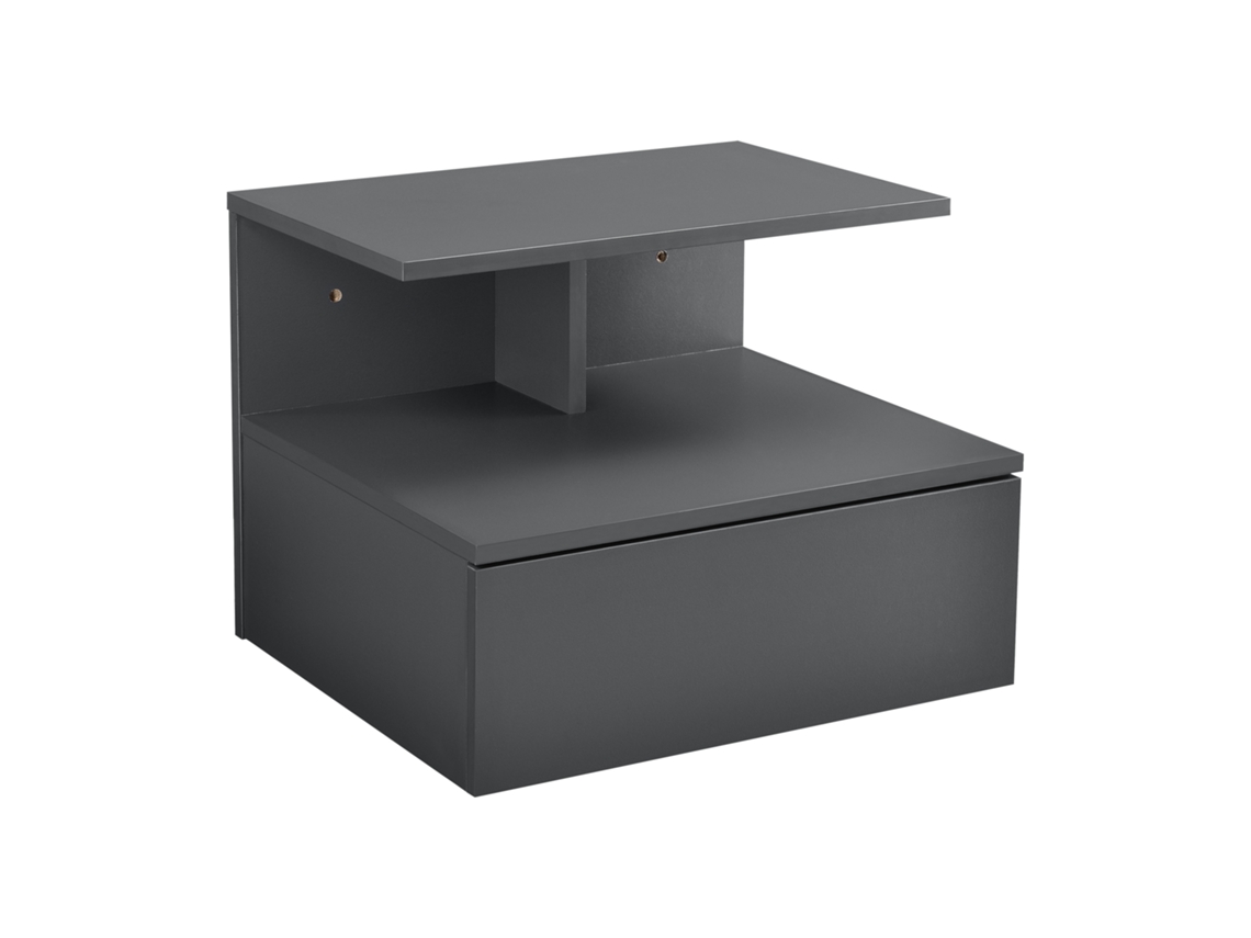 Mesa De Cabeceira De Parede Amberg Com Gaveta 40x35x31cm Gris Escuro [EN.CASA]