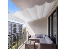 Toldo Retrátil À Prova D'água Com Proteção Uv Em Tecido Pes Para Pátio, Terraço