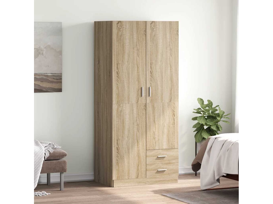 Vidaxl Roupeiro 80x52x180 Cm Derivados De Madeira Carvalho Sonoma