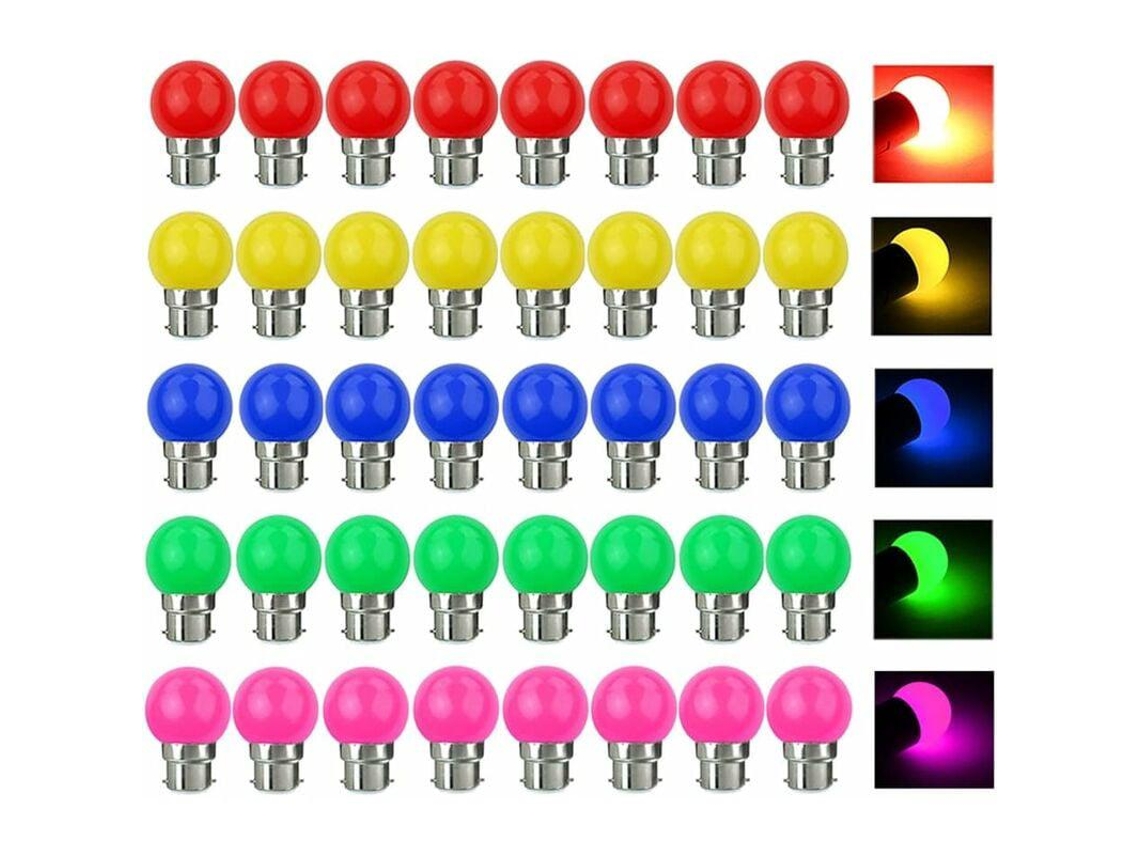 Bombilla LED multicolor B22, 3 W equivalente a 30 W, 300 lm, 220 V, para decoración de bares y fiestas