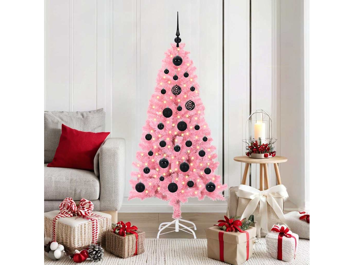 Vidaxl Árvore De Natal Rosa 150 Cm Pvc