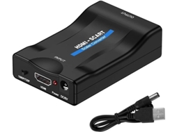 Conversor Hdmi Para Scart Adaptador Entrada Hdmi, Saída Euroconector Compatível Pal/ntsc Funciona Em Hdtv, Stb, Vhs, Xbox, Ps4, Dvd Yizhood