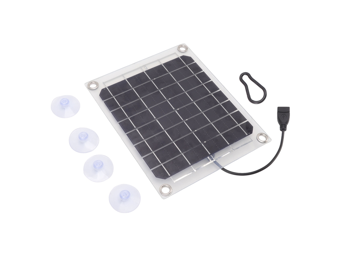 Painel solar Primerox de 10 W com saída USB transparente, dupla face para viagens gratuitas | S/BRAND