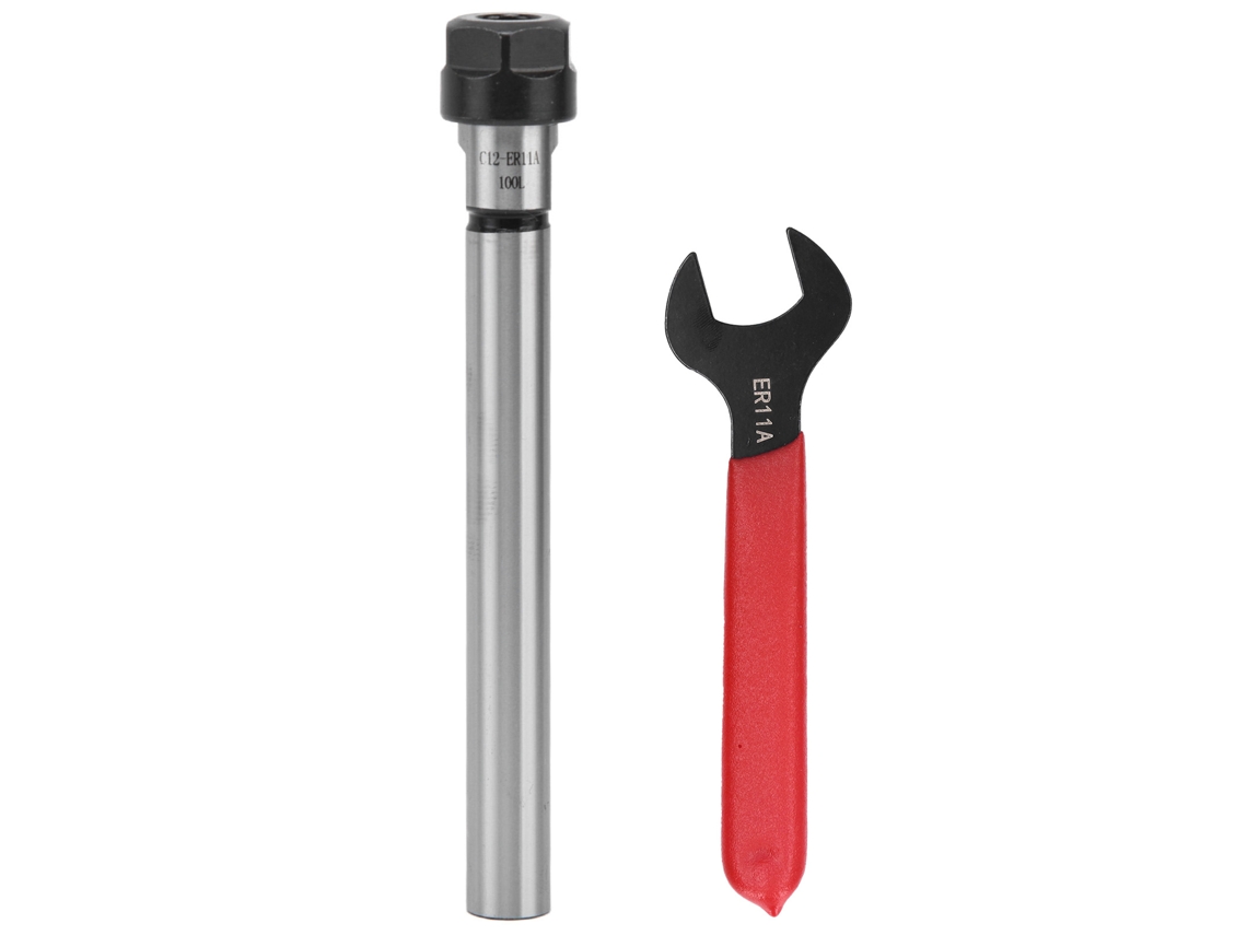 Porta-pinça Collet Chuck Holder Cnc Milling Extension Rod 1-7mm 100mm Com Chave C12-er11a-100l