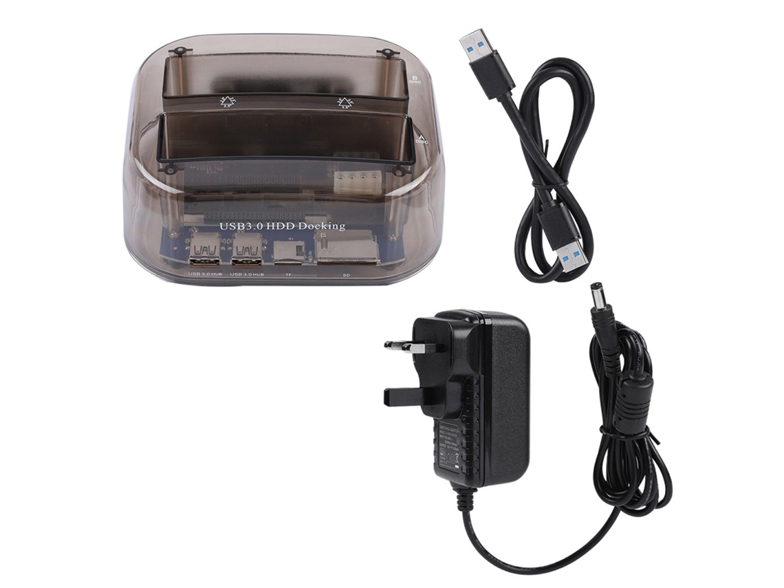Estação De Docking Ult-best Usb 3.0 Sata Hdd Com Clone De Disco Rígido 2 Hdd Simultâneos