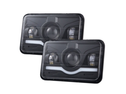 2 Pcs 4x6 Inch Led Headlights High Low Beam Drl For Trucks Cars