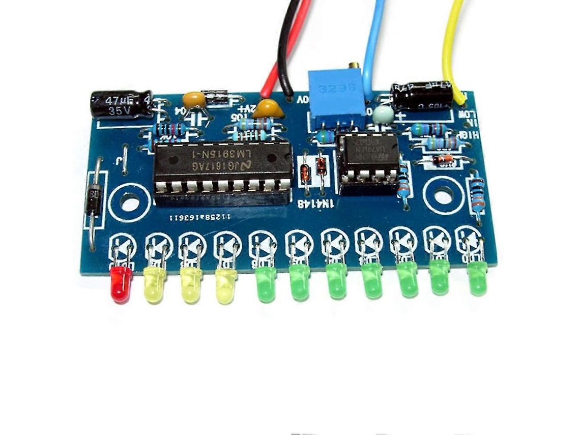 Lm3915 Indicador De Nível De Som Com 10 Leds Medidor Vu Diy Pré Amplificador Amplificador De Potência Indicação Slowmoose