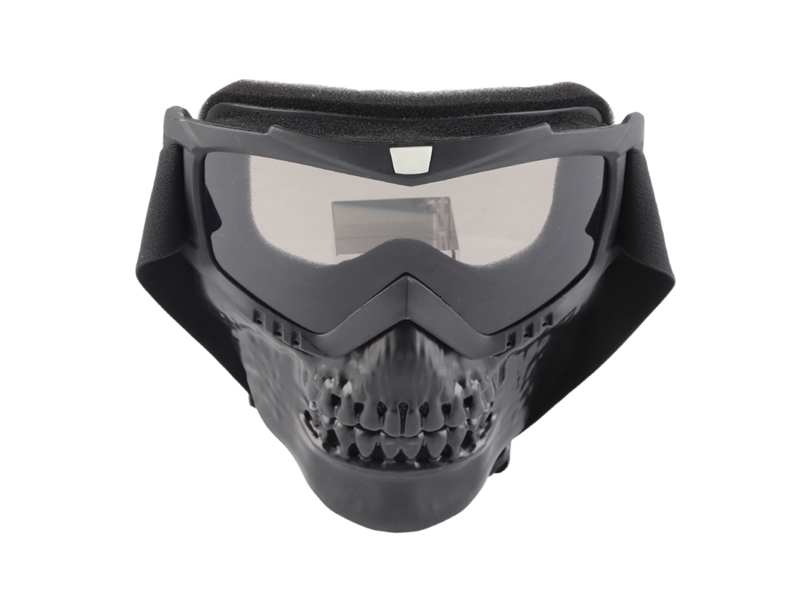 Óculos de proteção para motociclismo off-road com espelho estilo caveira, pretos.