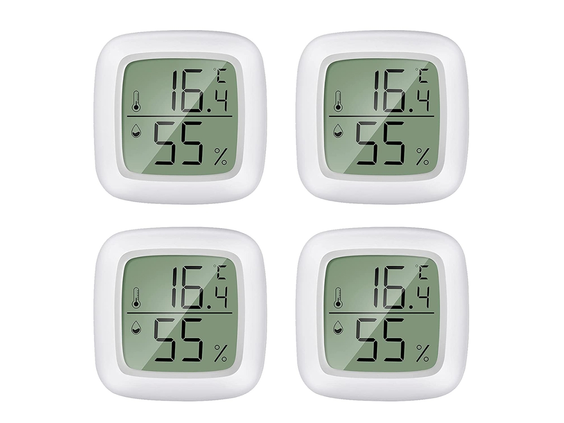 KOFIHETY Higrômetro Medidor De Umidade Termômetro Interno E Externo Monitor De Temperatura E Umidade Com Alta Precisão E Display Lcd