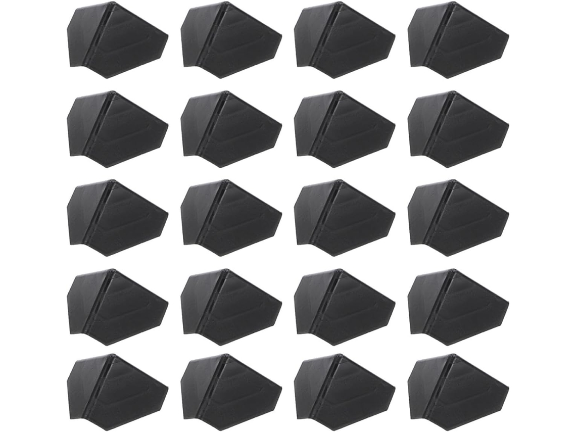 100 Protetores de Canto de Plástico Preto para Embalagens de Papelão, Removíveis e Anticolisão. SFUSHOS