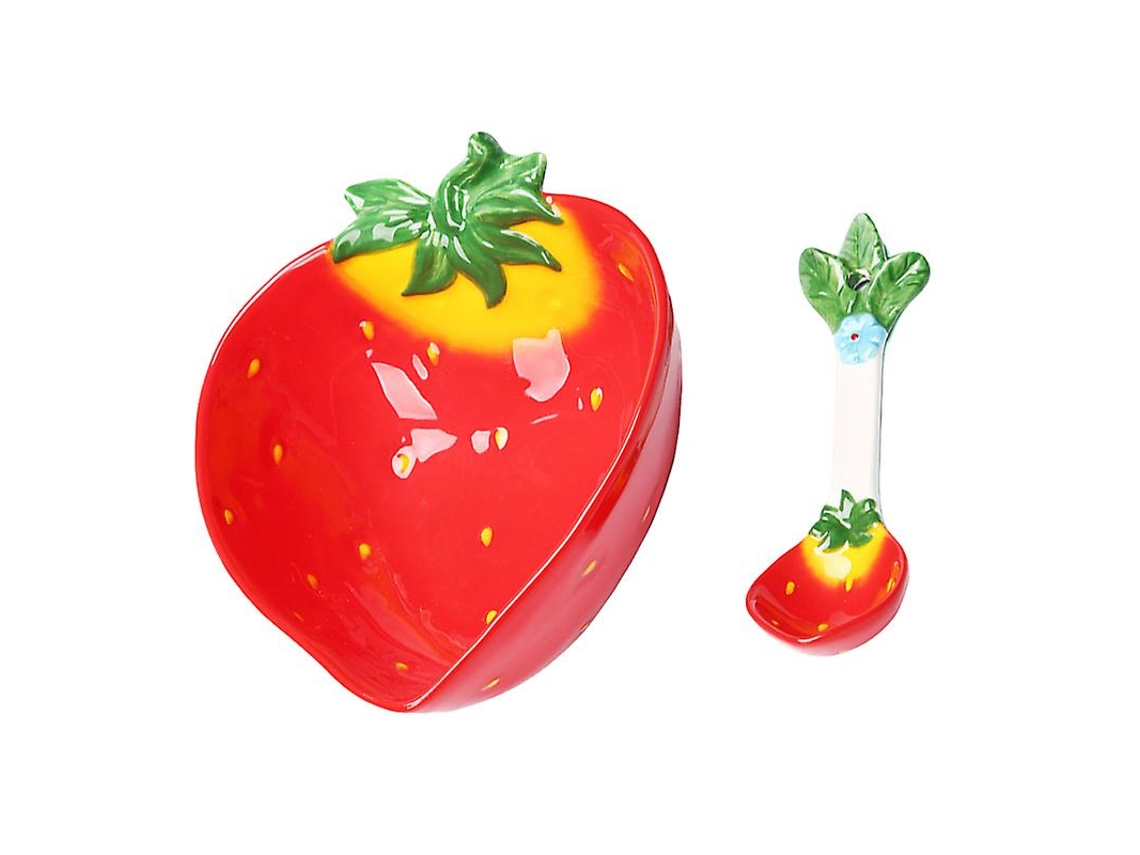 1 Conjunto De Saladeira Com Design De Morango