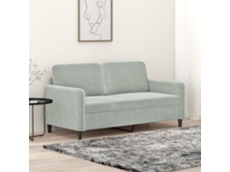 Vidaxl Sofá De 2 Lugares 140 Cm Veludo Cinza-claro