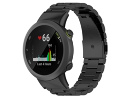 Bracelete para Garmin forerunner 45 / 45s / Swim 2 de aço inoxidável com três contas preta XIAOMOYU
