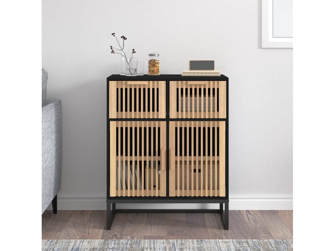 Aparador | Buffet | Armário De Apoio 60x30x75 Cm Derivados De Madeira Preto Wsd317805 Lovely Home