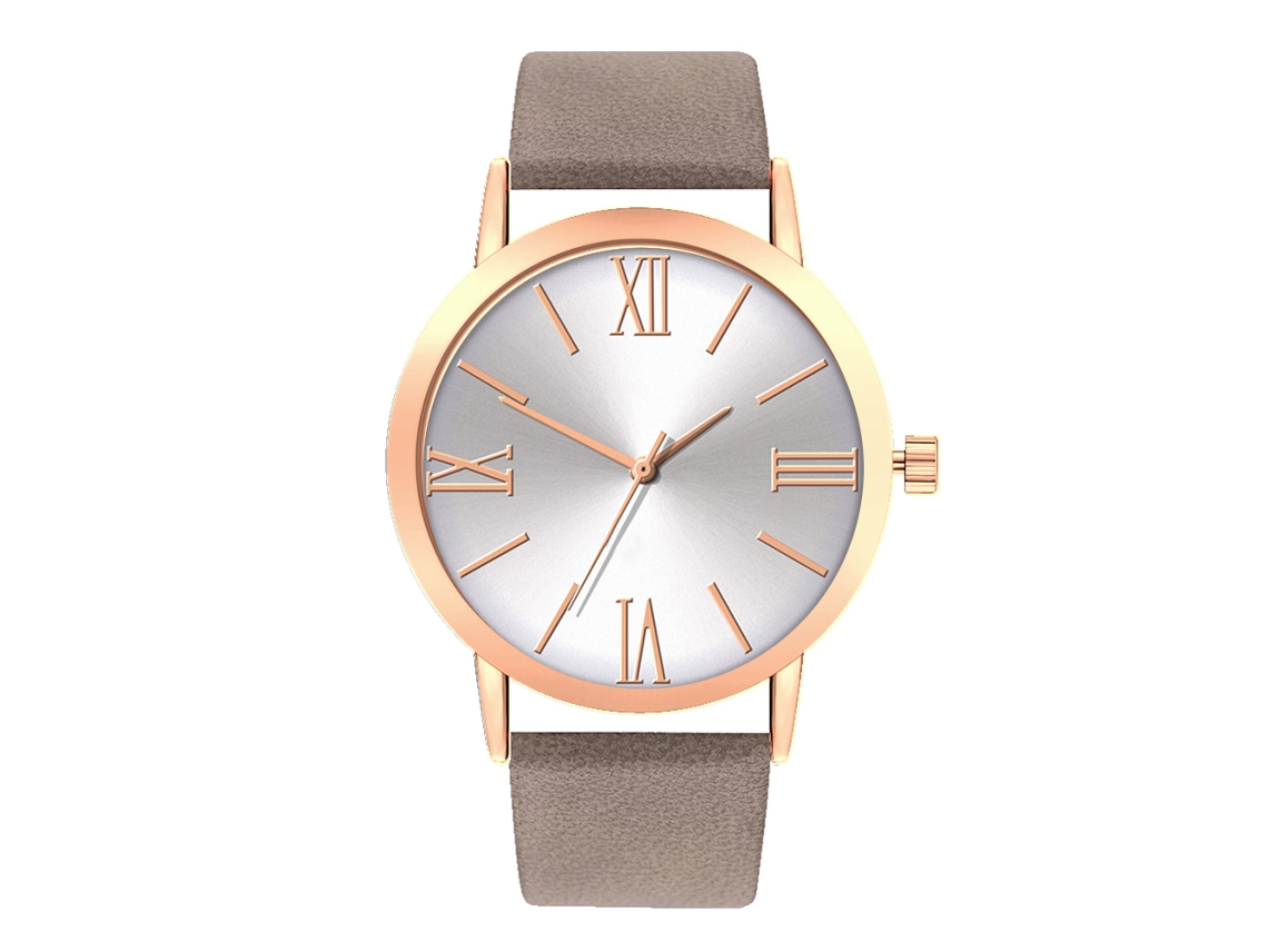 Relógio Casual Unisex de Quartzo com Pulseira Pu Estilo Moderno e Durável (cinza)