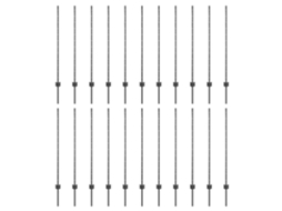 Conjunto 22 Poste De Jardim Vidaxl Cinzento Aço (160 Cm)
