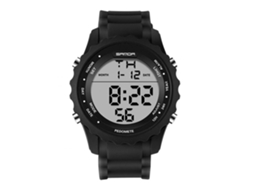 Reloj Electrónico De Pulsera Sanda Multifuncional Moda Simple Negro Blanco