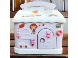 Ats hucha de Porco Rosa com 1 Adesivo para Meninas e Meninos Banco de Moedas Infantil Cartoons