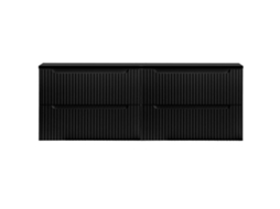 Móvel de casa de banho para lavatório duplo Newport com 4 gavetas MDF 160x60x40 cm - Preto