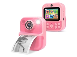 (rosa) Impressora Fotográfica E Gravador De Vídeo Com Tela De 2,4 Polegadas, Câmera Multifuncional Infantil Com Lente Dupla.