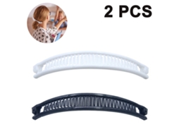 Conjunto de 2 Pentes de Banana de Inserção Pente de Onda Rabo de Peixe Cabelo de Peixe Rabo de Cavalo Clipe de Banana Branco Preto JEDBESETZT