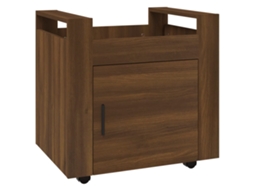 Desk Trolley, Desk Trolleys Vidaxl Marrom Madeira Processada