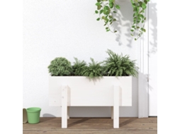 Vidaxl Vaso/floreira De Jardim 62x30x38 Cm Pinho Maciço Branco