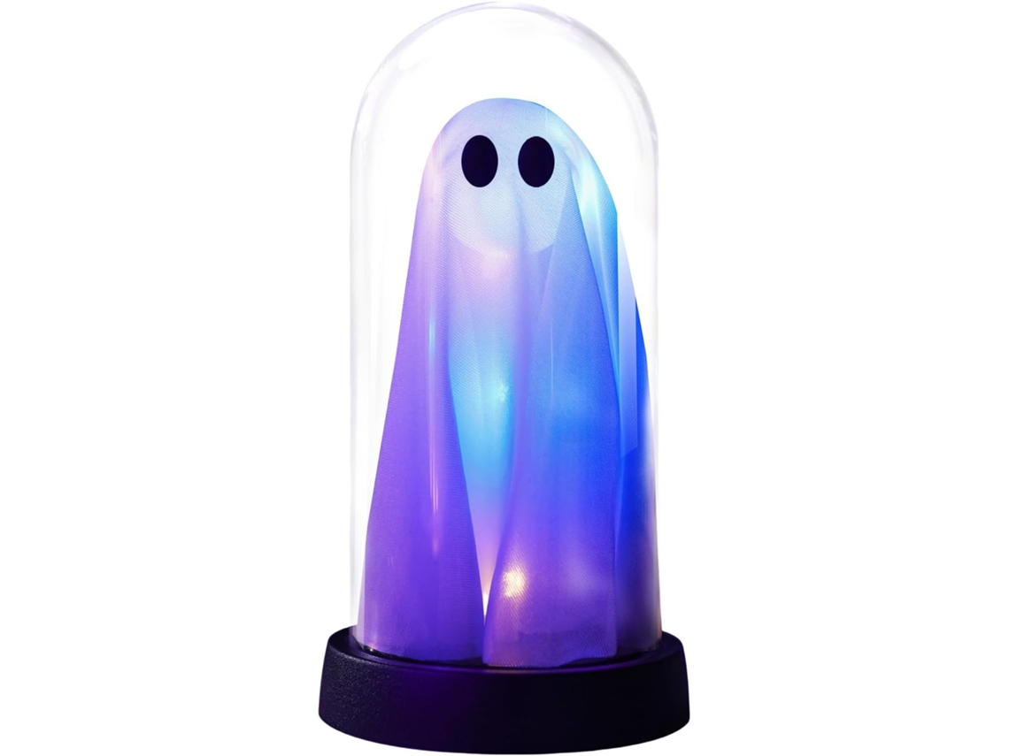 Fantasma Iluminado Para A Noite De Halloween Sob Cúpula Vidro
