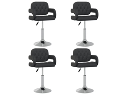Conjunto 4 Cadeira De Jantar Vidaxl Preto Couro Sintético (58 X 50 X 88 Cm)