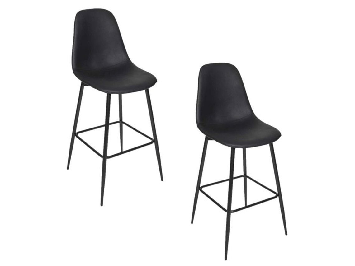 The Home Deco Factory Conjunto de 2 Cadeiras Altas Malo Preto CMP