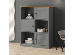 Vidaxl Estante Vigo 90x35x114,5 Cm Madeira De Pinho Maciça Cinzento