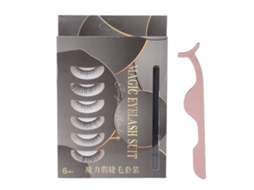 Kit De Cílios Magnéticos Com Eyeliner E Pinça - 6 Pares, Prova De Vento E Água, Reutilizável