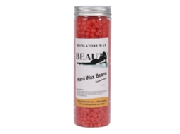 Grânulos de cera dura queimada para depilação, frasco de 400g, para braços, corpo e virilha (rosa)