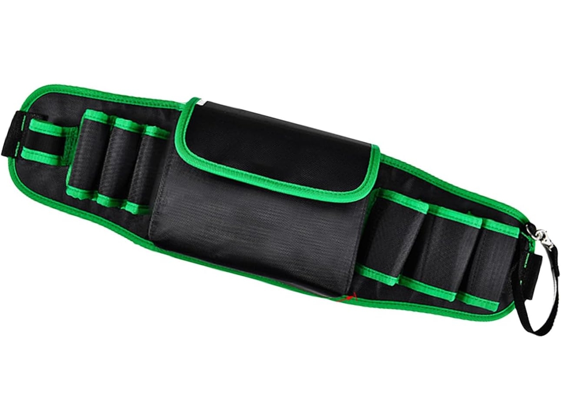 Bolsa multifuncional para ferramentas de eletricista, com compartimentos para guardar ferramentas na cintura e chaves.