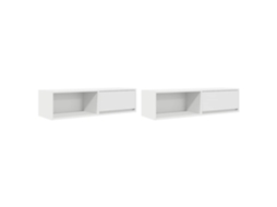 Conjunto de filmes para TV 100x31x25,5 cm, derivado da Madeira Branco, EXCLUSIVO DA MAISON.