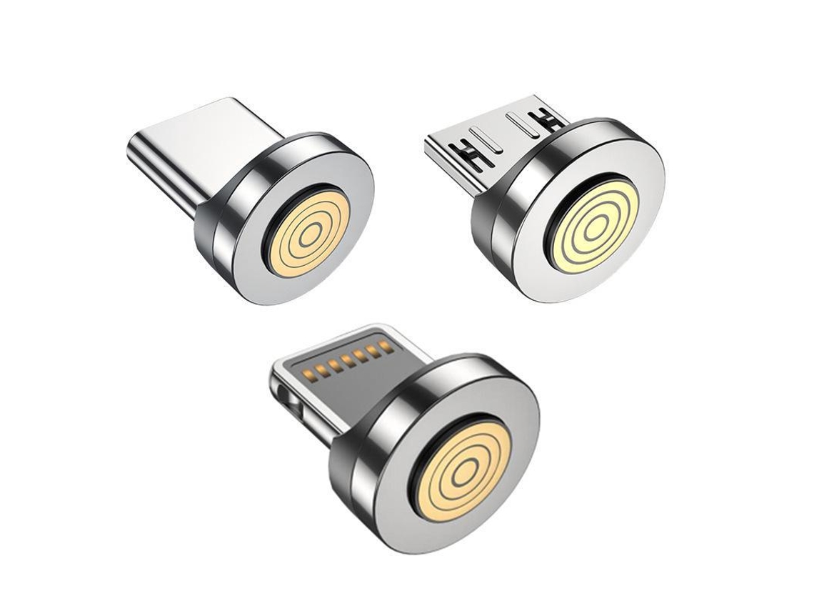 Pacote Com 3 (3 Pontas Micro Usb) Adaptadores Micro Usb - Pontas Magnéticas, Cabeça Magnética Para Cabo De Carregamento Magnético - Plugue Contra Poe