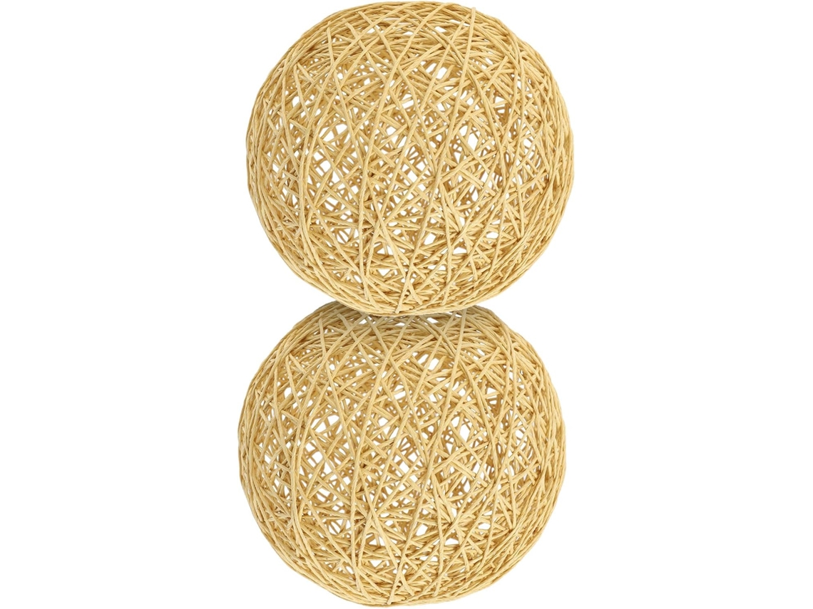 Conjunto de 2 Bolas Trançadas de Algodão e Linho, Resistentes e Versáteis, Acessório Decorativo para Luminárias. SFUSHOS