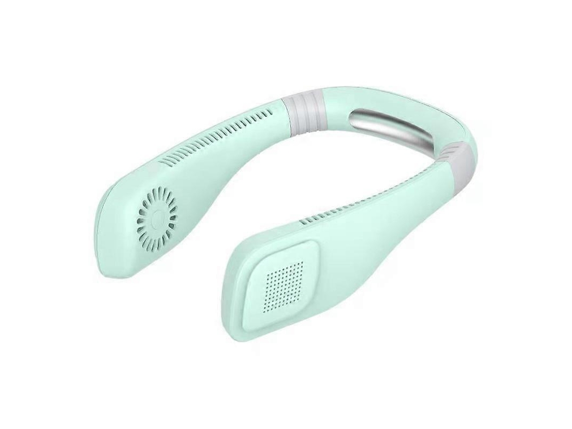 Mini Ventilador De Colar Sem Folhas Usb Cor Verde Portátil E Prático