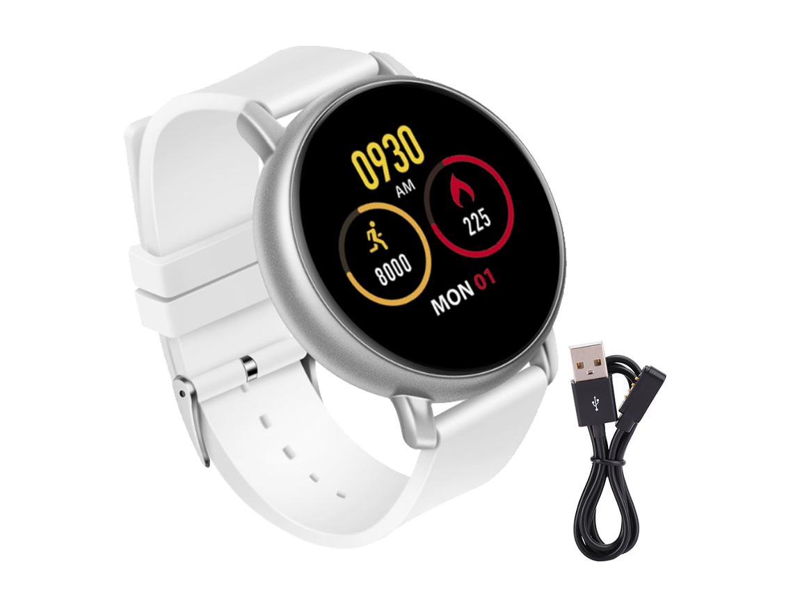 Pulseira S666 com tela redonda, chamadas Bluetooth, frequência cardíaca e à prova d'água
