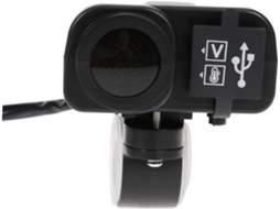 Carregador Usb À Prova D'água (1 Unidade) Com Visor De Voltagem E Termômetro Duplo.