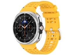Bracelete Silicone Respirável com Fivela para Samsung Galaxy Watch 8/8 Classic Amarelo XIAOMOYU