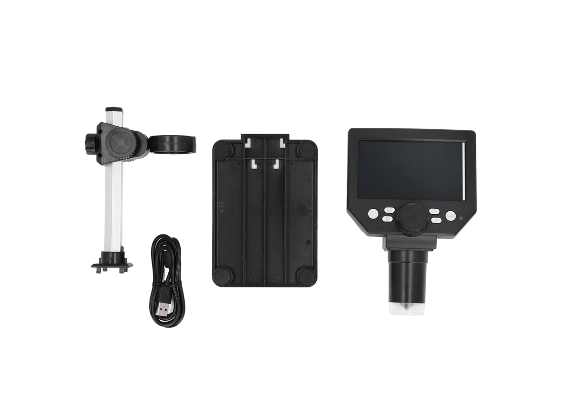 Microscópio Digital Lcd 4.3 Polegadas 10mp com 8 Led para Solda e Reparos Eletrônicos