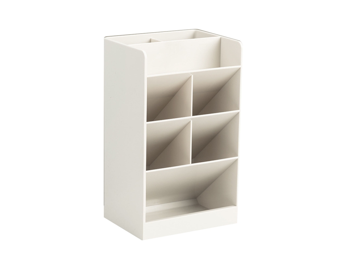Porta Lápices Com 5 Compartimentos, Design Moderno, Grande Capacidade, Para Lar, Escola E Escritório, Bege